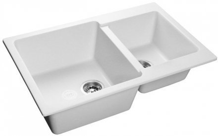 Мойка мрамор GRANFEST PRACTIK GF-P-780K  2 чаши 780х510 мм  иней