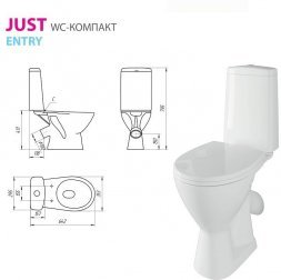 Унитаз компакт Cersanit JUST 031 с сид. термопласт микролиф